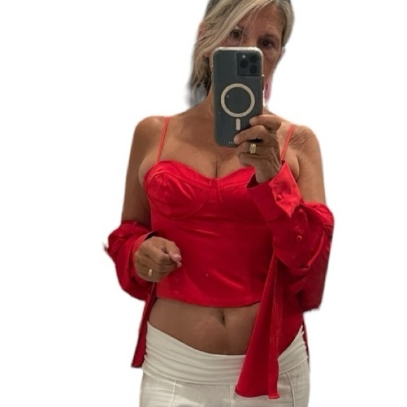 Jason Wu Satin Bustier and Buttons Down Blouse Top Set.Size M - Picture 4 of 16